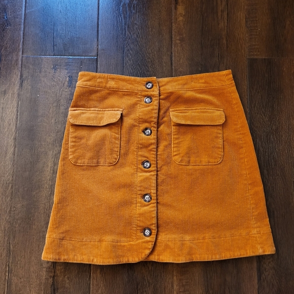 LOFT Dresses & Skirts - Loft Fall mustard yellow corduroy skirt 8 Taylor Swift Eras Tour outfit